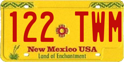 NM license plate 122TWM