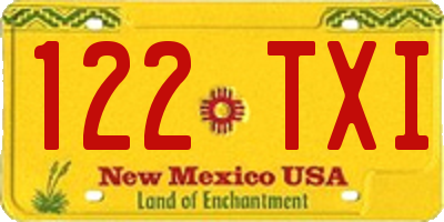 NM license plate 122TXI