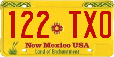NM license plate 122TXO