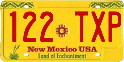 NM license plate 122TXP
