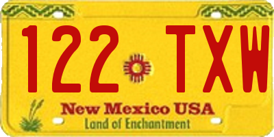 NM license plate 122TXW