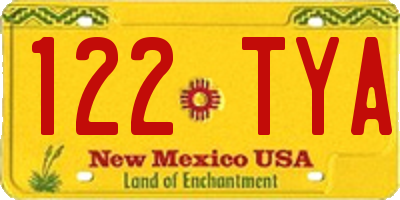NM license plate 122TYA