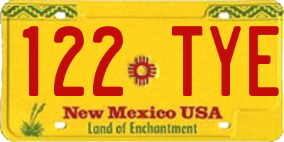 NM license plate 122TYE
