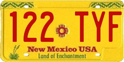 NM license plate 122TYF