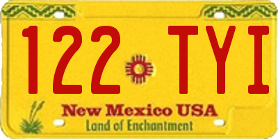 NM license plate 122TYI