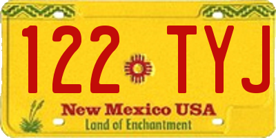 NM license plate 122TYJ