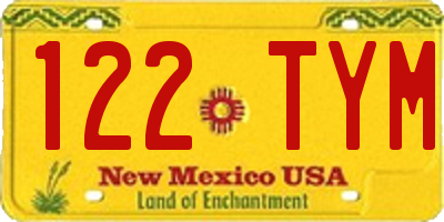 NM license plate 122TYM