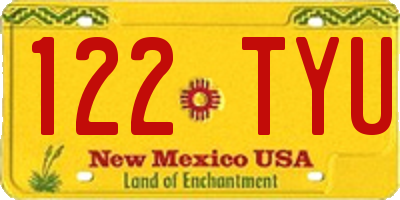 NM license plate 122TYU