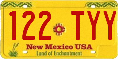 NM license plate 122TYY