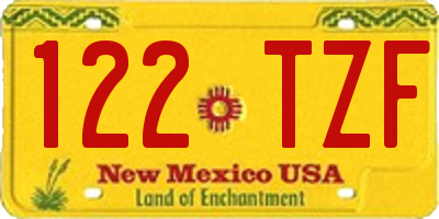 NM license plate 122TZF
