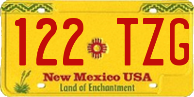 NM license plate 122TZG
