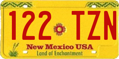 NM license plate 122TZN