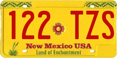 NM license plate 122TZS