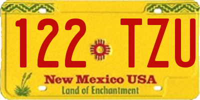NM license plate 122TZU