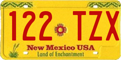 NM license plate 122TZX