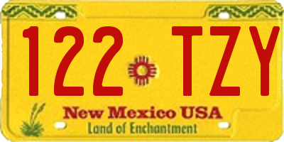 NM license plate 122TZY