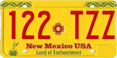 NM license plate 122TZZ