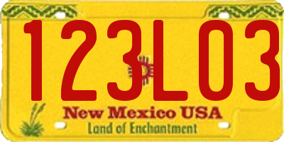 NM license plate 123L03