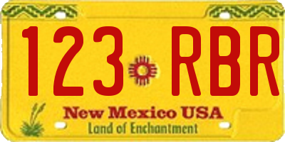 NM license plate 123RBR