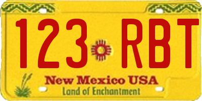 NM license plate 123RBT