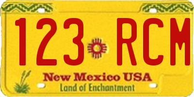 NM license plate 123RCM