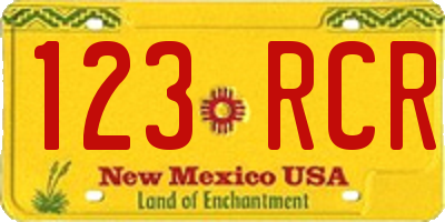 NM license plate 123RCR