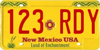 NM license plate 123RDY