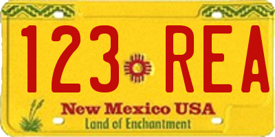 NM license plate 123REA