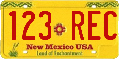 NM license plate 123REC