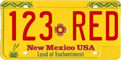 NM license plate 123RED