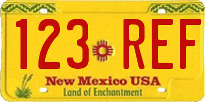 NM license plate 123REF