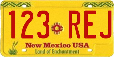 NM license plate 123REJ