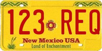 NM license plate 123REQ