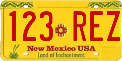 NM license plate 123REZ