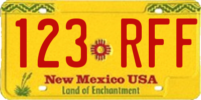 NM license plate 123RFF