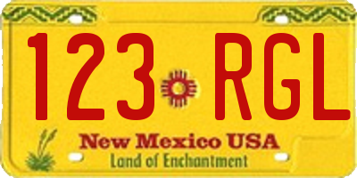 NM license plate 123RGL