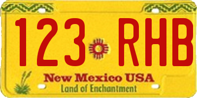 NM license plate 123RHB