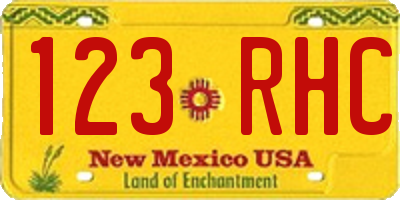 NM license plate 123RHC