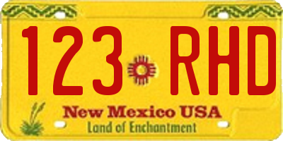 NM license plate 123RHD