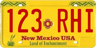 NM license plate 123RHI
