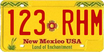NM license plate 123RHM