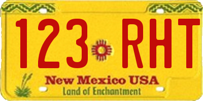NM license plate 123RHT