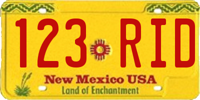 NM license plate 123RID
