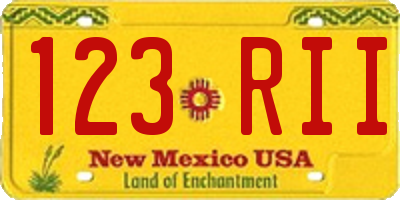NM license plate 123RII