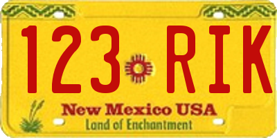 NM license plate 123RIK