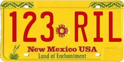 NM license plate 123RIL