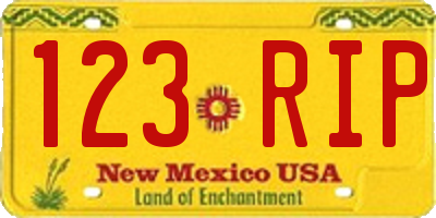 NM license plate 123RIP