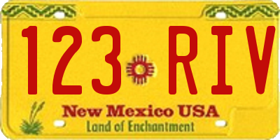 NM license plate 123RIV