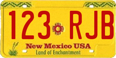 NM license plate 123RJB