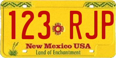 NM license plate 123RJP